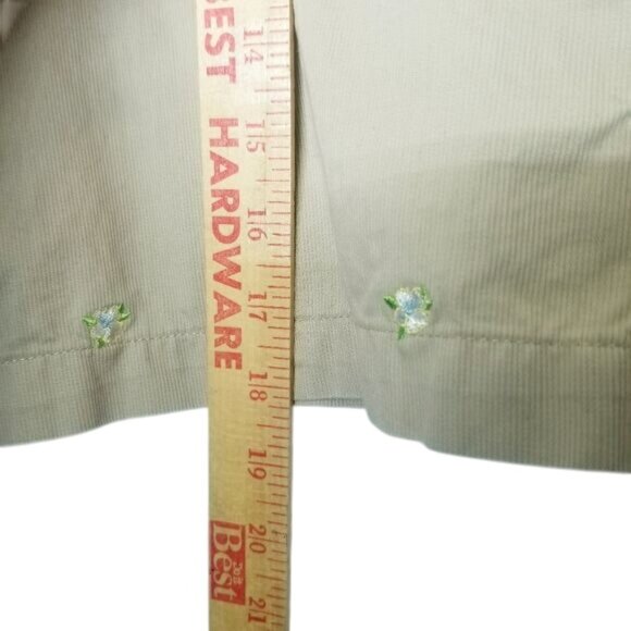 Lizgolf Beige Cotton Skirt Shorts Skorts‎ Embroidered Floral Golf Size 12 - Picture 8 of 11